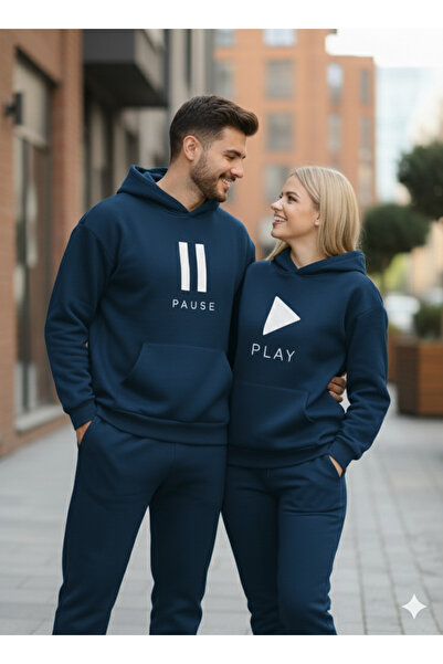 KVİNS Σετ Φόρμας Sevgili Kombini: Σετ Φόρμας "Pause & Play" με Μπλούζα και Πα...