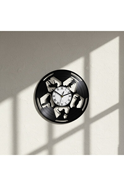 Handmade ساعة حائط مصنوعة يدويًا من الفينيل مع شكل راقص - ديكور فني حديث