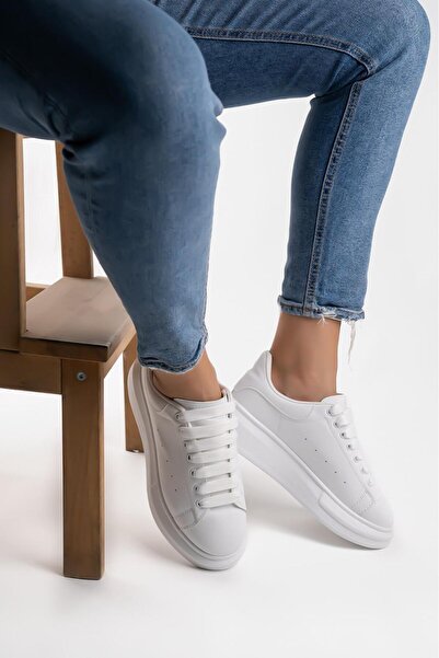 Cochines Women Men White Thick High Sole Daily Walking Sports Shoes Sneaker