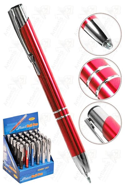 Artlantis Short Metal Ballpoint Pen 1 Piece Blue Color Pocket Pen Ballpoint P...