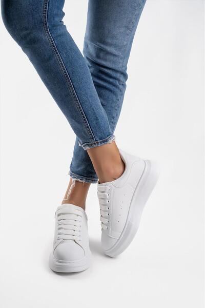 Cochines Women Men White Thick High Sole Daily Walking Sports Shoes Sneaker