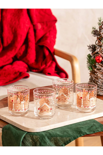 LC Waikiki New Year Themed Glass Cup Set of 4 350 ml