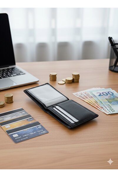 Newish Polo Genuine Leather Credit Card Holder Wallet Side Model