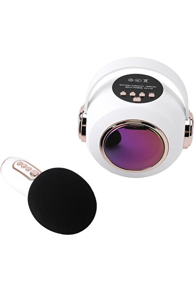 Generic Kids Karaoke Speaker with Microphone - Ice White (Single Microphone)