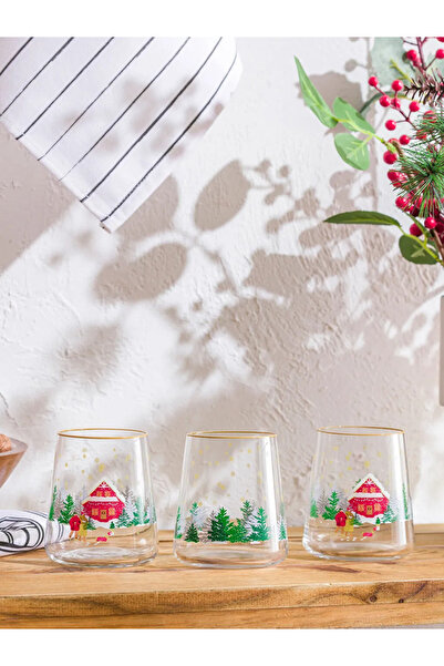 LC Waikiki Printed Glass Cup Set 3-Piece 380 ml