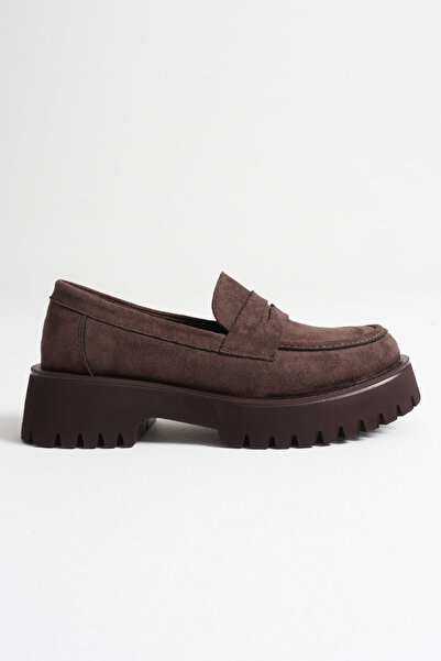 TRENDELLA Noir Women's Casual Suede Bitter Brown Shoes
