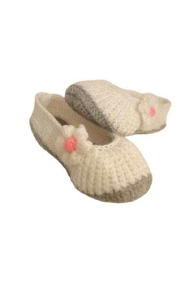 OYUNCAKPARK Örgü Papatya Modeli Kız Bebek Patiği