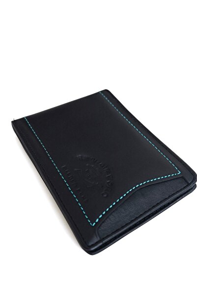 Newish Polo Genuine Leather Credit Card Holder Wallet Side Model