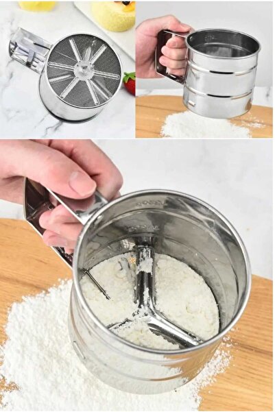 PooleMark Paslanmaz Çelik Tetikli Un Eleği – Tek Elle Kontrollü Un & Pudra Şe...