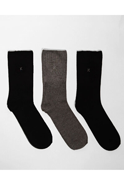 Katia&Bony Women's 3 Pack Melissa Modal Socket Socks Black-Anthracite-Black