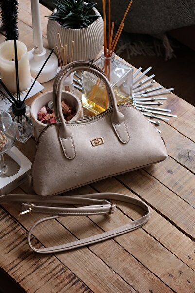 Moom Bag Women's Mink Suede Shoulder Bag with Handle and Strap