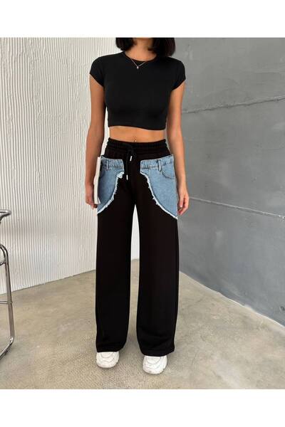 Kalopsia Women's sweatpants with denim detail