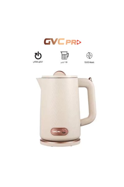 GVC PRO غلاية، بلاستيك، سعة 1.8 لتر، لون بيج جوهري - GVCKT-3656 H