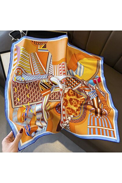 Inno Eșarfă premium din satin cu model, 70x70 cm