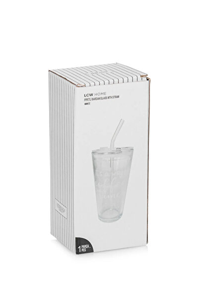 LC Waikiki Printed Glass with Straw 400 ml