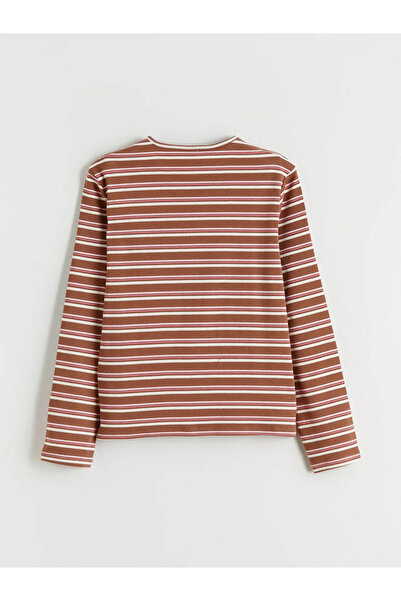 LC Waikiki Κοριτσίστικο μπλουζάκι με ριγέ λαιμόκοψη