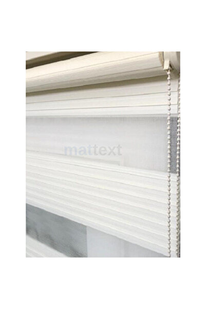 Mattext Krem Dar Plise Zebra Perde 70x260 cm - 140x260 cm