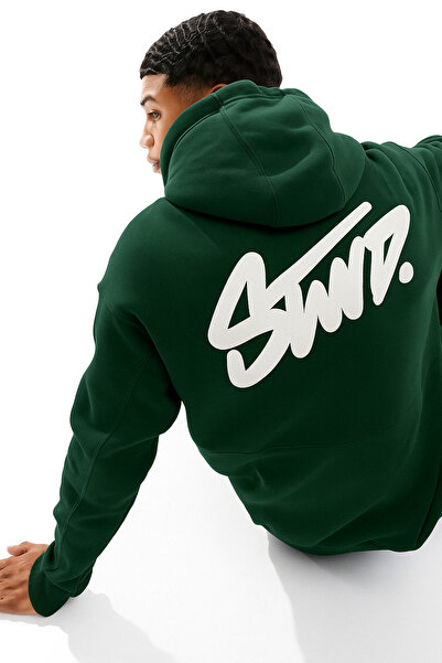 CLASSY.MODA Unisex 3 Thread O Oversized K Hooded Kangaroo Pocket Stwd Lettering Back B Printed Sweatshirt