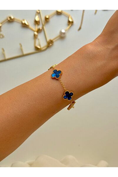 YOUES JEWELRY سوار من الفولاذ الذهبي 316L مزدوج الجوانب