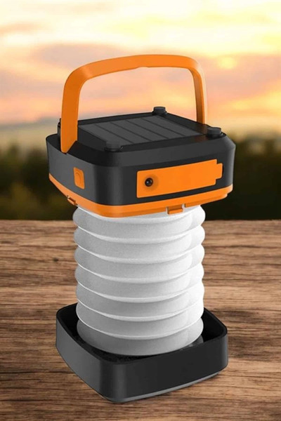 Twin Store مصباح LED يعمل بالطاقة الشمسية، مصباح قابل للطي، مزود بمنفذ USB