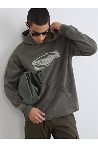 LC Waikiki Vision Nova sezona Štampano muška debela jakna sa kapuljačom