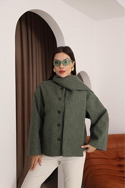 Leo Ferre Women's Cashmere Shawl Collar Winter Coat with Front Buttons. 1211