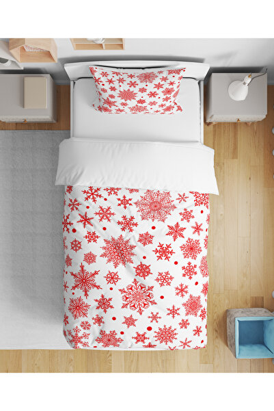 Home New Year Snowflake Themed 3D Digital Printed Single Person Duvet Cover Set Without Sheets Sleeping Set