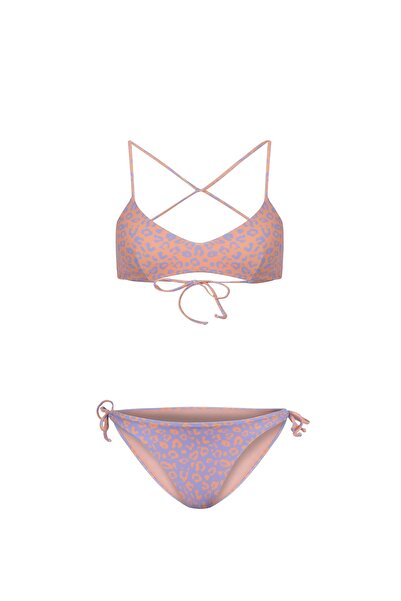 Peralina Elda Somon Leopar Desenli Bikini Takımı