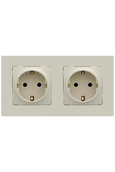 Legrand Salbei Bej Krem 2'li Set Topraklı Priz + Topraklı Priz