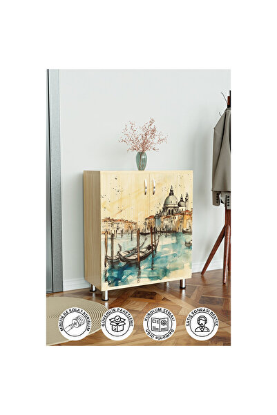 Victor Vallery Venedik 4 Raflı Ayakkabılık Antre Hol Çok Amaçlı Ayakkabı Dolabı