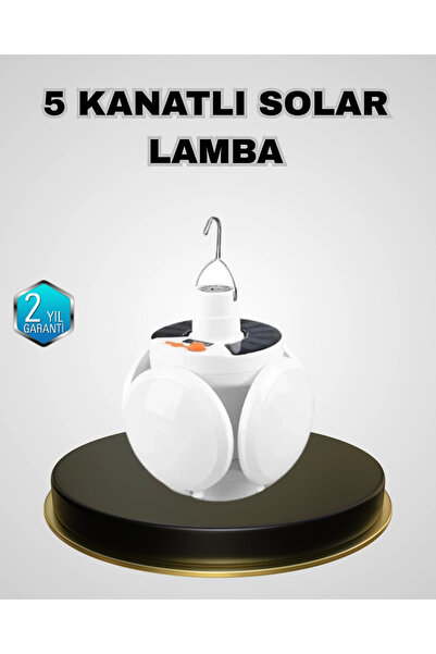 Twin Store مصباح شمسي بخمسة مصابيح - مزود بمنفذ USB، محمول، مصباح حديقة مقاوم...