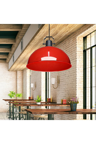 Genel Markalar Kugel Kırmızı Metal Sarkıt Mutfak Avize Ofis Hol Cafe Tavan Ay...