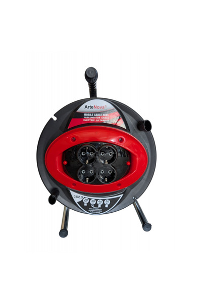 OEM Extension Cord with Reel, 30m, 3×2.5 mm², 4 Sockets, Ergonomic Handle