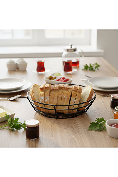 TEKMARKED Stylish and Functional Metal Bread Bowl / Fruit Bowl