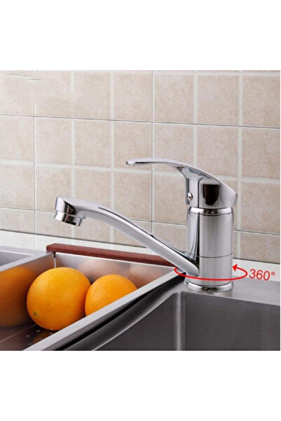 ITALOMIX Modern kitchen faucet, chrome finish, single lever, hot/cold water, 360° rotation