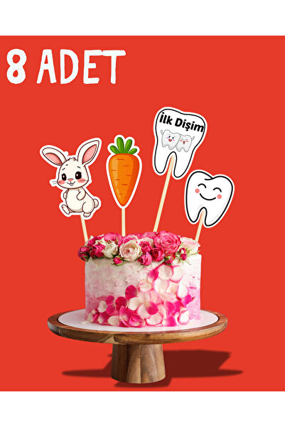 Dijital Nostal İlk Dişim Temalı Kutlama Pasta Cupcake Süsü 8 Adet I Etkinlik ...
