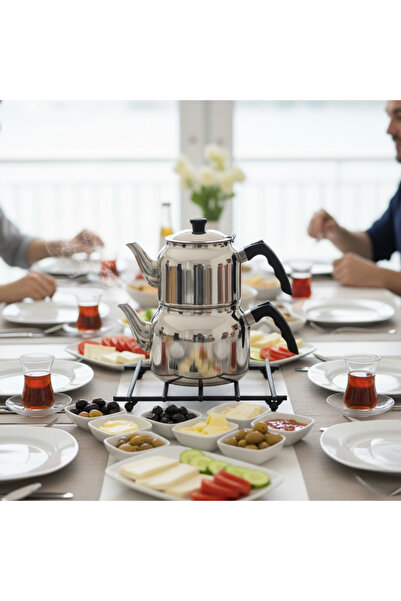 TEKMARKED Metal Teapot and Pot Holder (Ni̇hale) – 17X17 cm