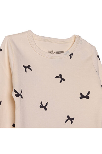 ebebek Hello Baby HelloBaby Kız Bebek Uzun Kol Body İnterlok Çıtçıtlı Yaka Uzun Kol