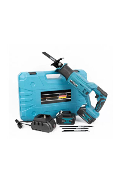 German Meister Fierăstrău Tip Sabie cu 2 Acumulatori, 5Ah, 36V, 4 Pânze, Alba...