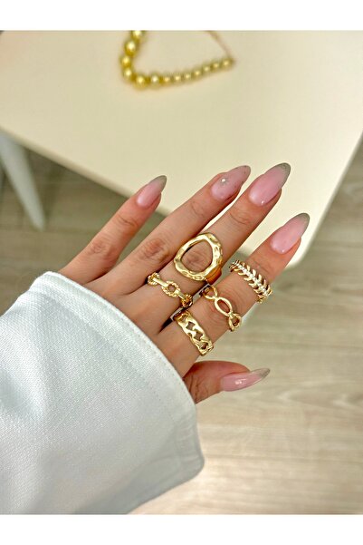 YOUES JEWELRY مجموعة من 5 خواتم للنساء