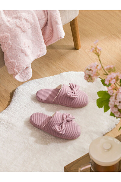 LC Waikiki Vizyon New Season Plush Bow Women's House Slippers