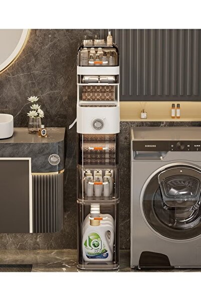 FLYROAD 7-Tier Slim Waterproof Plastic Storage Cabinet with Drawers