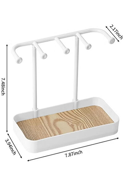 Generic Multifunctional Jewelry Display Stand with Non-Slip Base and Removable Wooden Tray