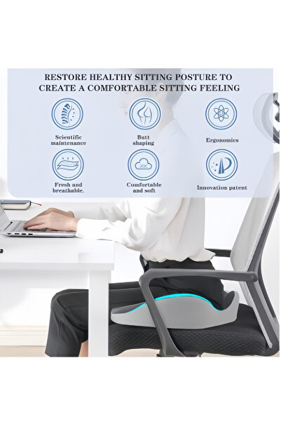 Brinaoki 3D Memory Foam Cushion for Back, Sciatica & Hemorrhoid Pain Relief