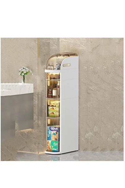 Yelajoy 4-Tier Stackable Storage Bins,With Lids,2 Openings,360° rotating wheels,18*41*98cm