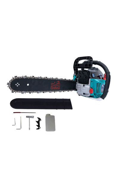 FERMAX Drujbă pe Benzină 5800 – 5.8 CP, 58 CC, 3.8 kW, 2 Lame și 2 Lanțuri In...