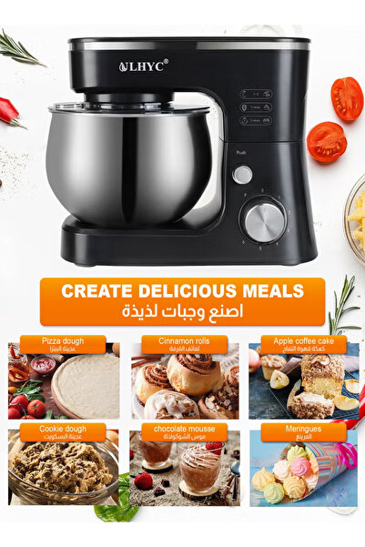 ULHYC Stand Mixer 6L, 6 Speed，Electric Food Cake Mixer with Stainless Steel Bowl, Whisk, Dough Hook