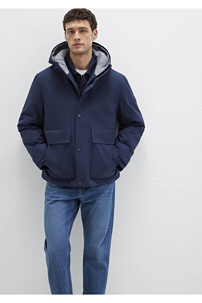 Mavi Kapüşonlu Lacivert Erkek Mont M0110667-80872
