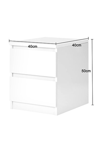 AnneFish 2pcs 40*40*55cm NightStand for Bedroom Rustic Side Table Simple Bedside with 2 Storage Drawers