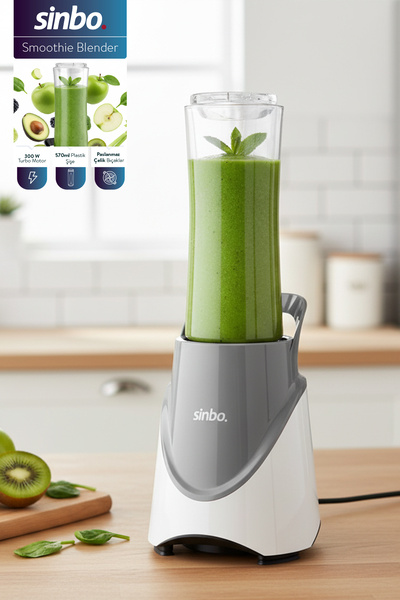 Sinbo SHB-7508 300W Smoothie Blender |Paslanmaz Çelik Bıçaklı, 570 ml Şişe